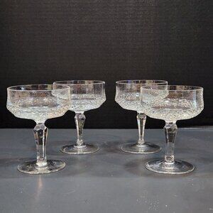 Vintage Galway Crystal "Royal Irish" Coupe Champagne/Sherbet Glasses Set of 4